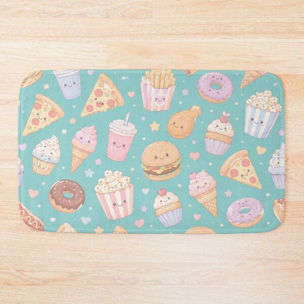 Item preview, Kawaii Fast Food & Sweet Treats Watercolor Pattern designed and sold by Skyrocketz.
