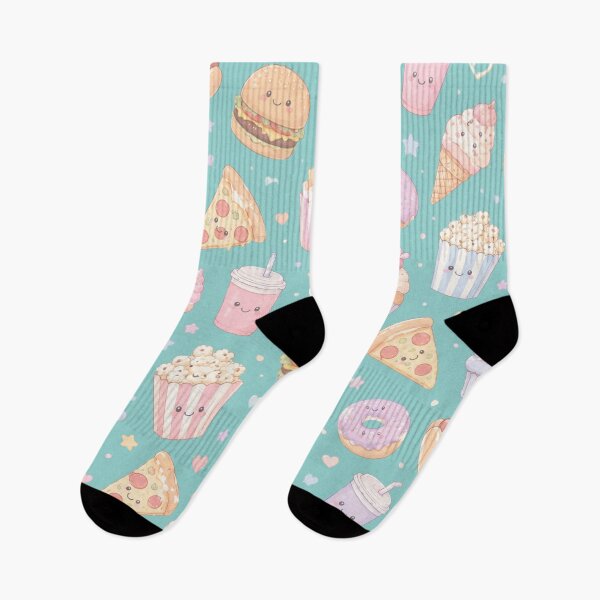 Item preview, Kawaii Fast Food & Sweet Treats Watercolor Pattern designed and sold by Skyrocketz.