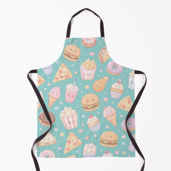 Item preview, Kawaii Fast Food & Sweet Treats Watercolor Pattern designed and sold by Skyrocketz.