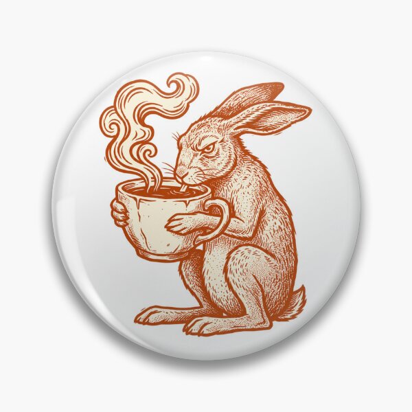 Item preview, Grumpy Hare Drinking Tea Retro Print designed and sold by The Mellonaire.