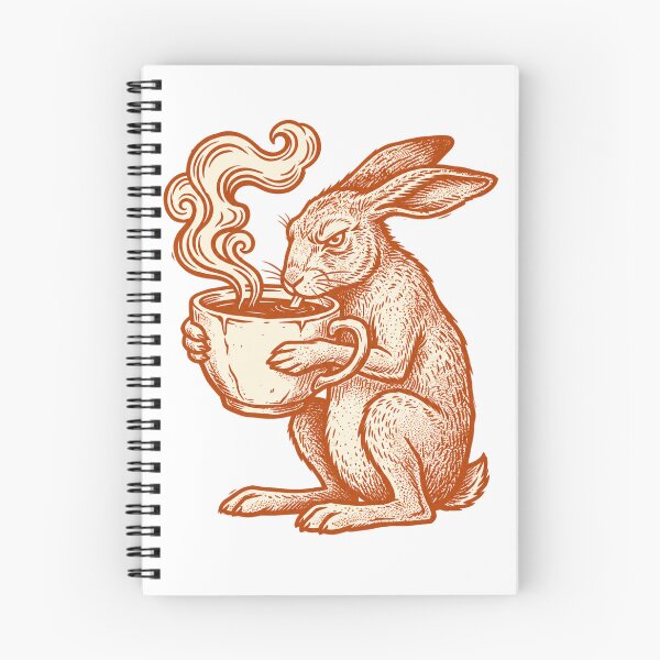 Item preview, Grumpy Hare Drinking Tea Retro Print designed and sold by The Mellonaire.