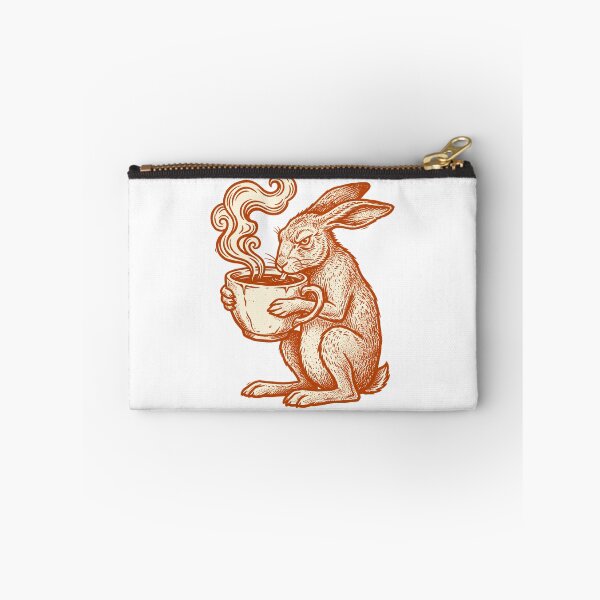 Item preview, Grumpy Hare Drinking Tea Retro Print designed and sold by The Mellonaire.