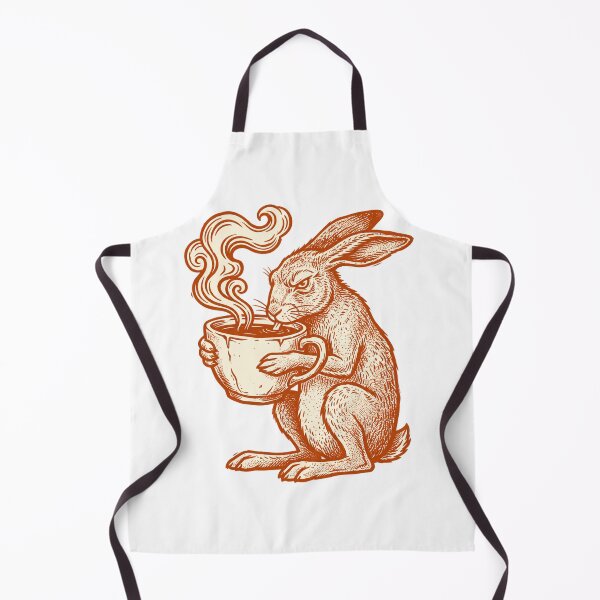 Item preview, Grumpy Hare Drinking Tea Retro Print designed and sold by The Mellonaire.