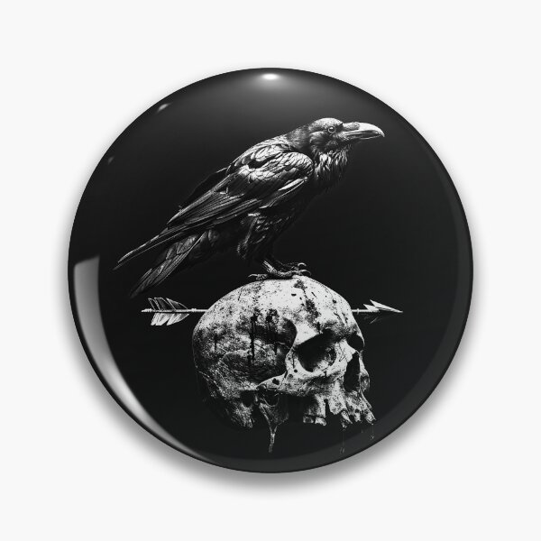 Item preview, Gothic Raven Skull Arrow Macabre Dark Horror Art Print designed and sold by inkoutninja.