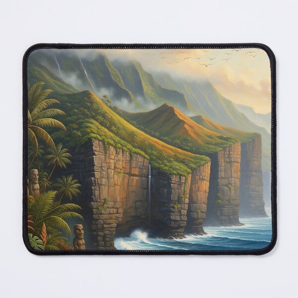 Item preview, Sacred Cliffs and Moai — Mystical Pacific Coast designed and sold by Hawaii26.