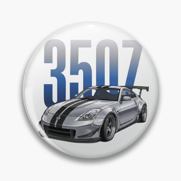 Item preview, Silver Nissan 350Z Z33 Widebody Black Stripes JDM Drift Vector Art designed and sold by Motorline44.