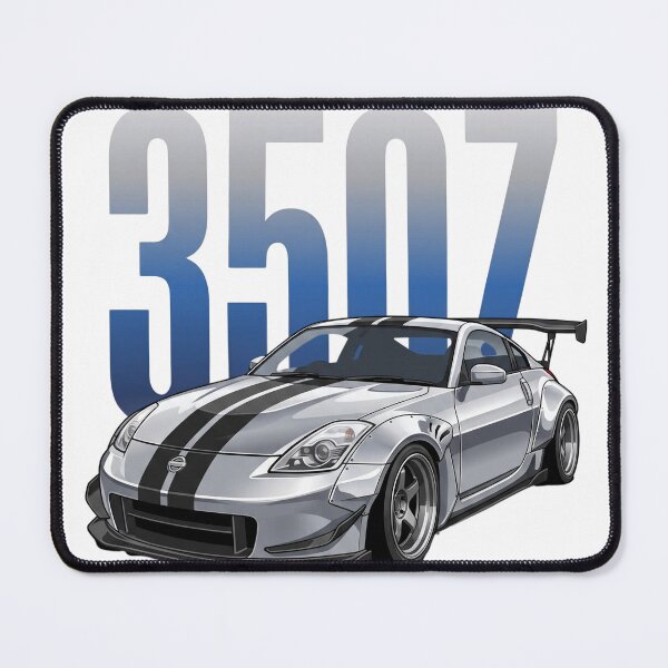 Item preview, Silver Nissan 350Z Z33 Widebody Black Stripes JDM Drift Vector Art designed and sold by Motorline44.