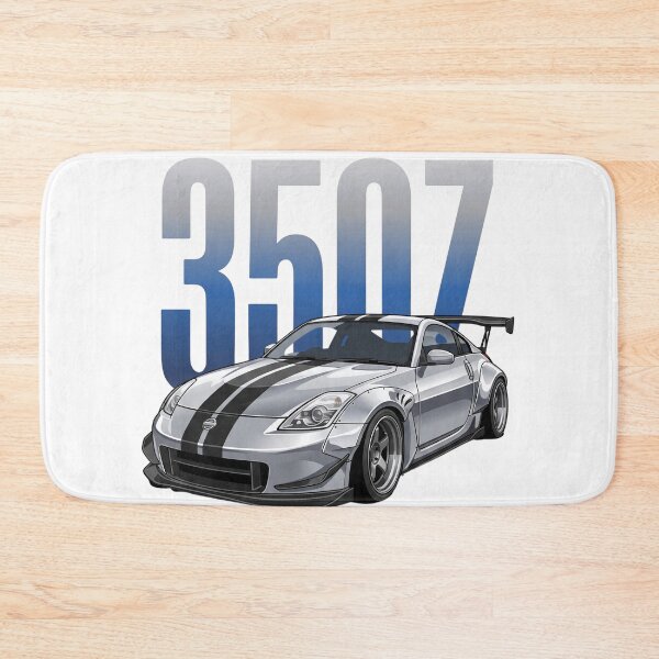 Item preview, Silver Nissan 350Z Z33 Widebody Black Stripes JDM Drift Vector Art designed and sold by Motorline44.