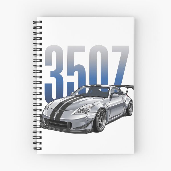 Item preview, Silver Nissan 350Z Z33 Widebody Black Stripes JDM Drift Vector Art designed and sold by Motorline44.