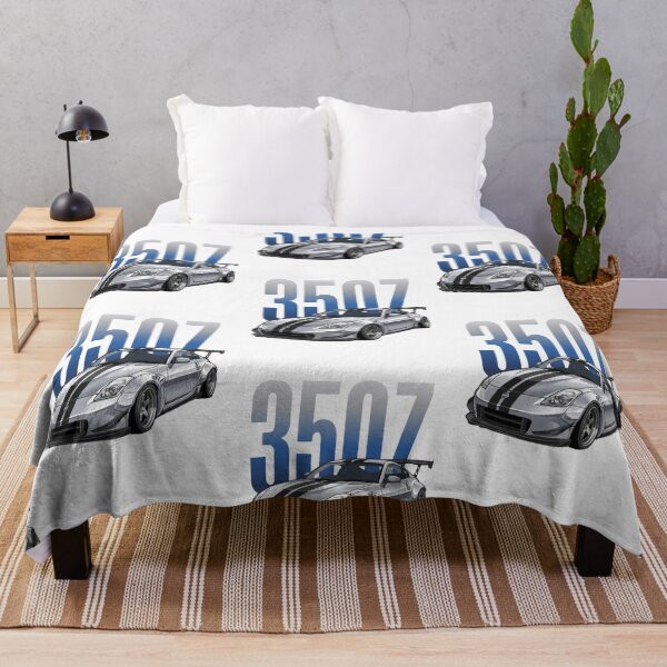 Item preview, Silver Nissan 350Z Z33 Widebody Black Stripes JDM Drift Vector Art designed and sold by Motorline44.