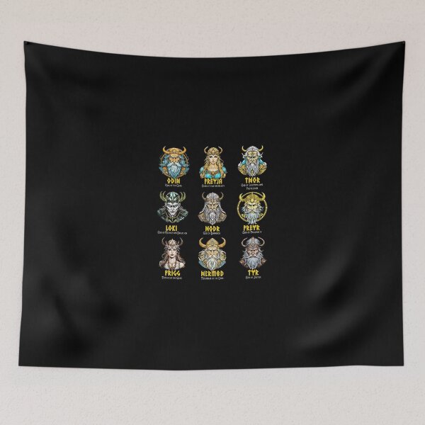 Item preview, Norse Gods and Goddesses Pantheon Art designed and sold by rhymjqvinci.