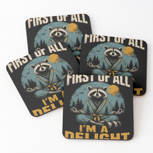 Item preview, First Of All I'm A Delight Raccoon Yoga Meditation Lover designed and sold by JonesFlora2025.