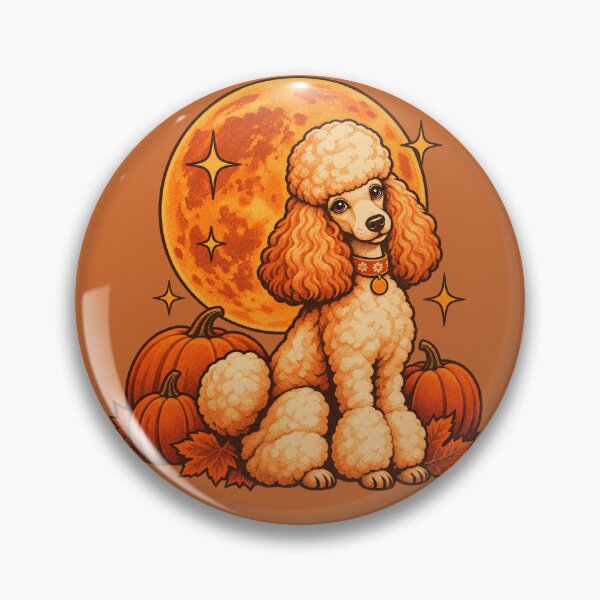 Item preview, Retro 1970s Harvest Moon Poodle Art – Groovy Vintage Halloween Print designed and sold by MagicMakerPh.