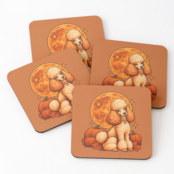 Item preview, Retro 1970s Harvest Moon Poodle Art – Groovy Vintage Halloween Print designed and sold by MagicMakerPh.