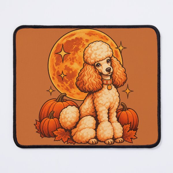 Item preview, Retro 1970s Harvest Moon Poodle Art – Groovy Vintage Halloween Print designed and sold by MagicMakerPh.