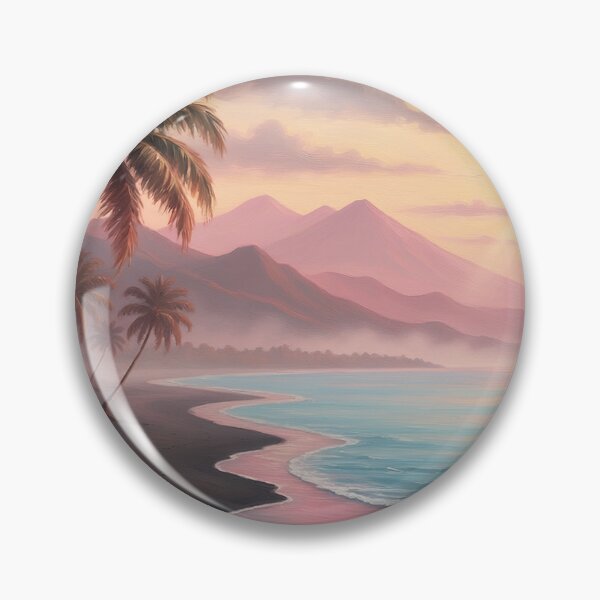Item preview, Black Sand Beach and Volcanoes — Pink Pacific Twilight designed and sold by Hawaii26.