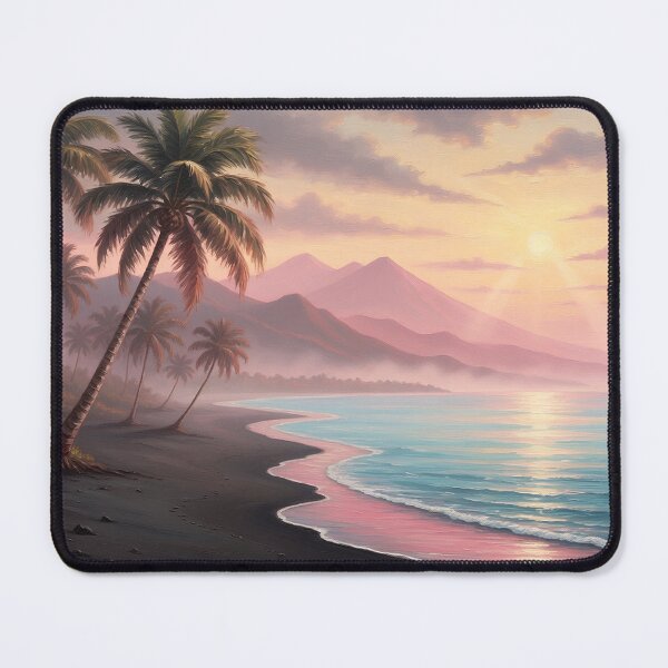 Item preview, Black Sand Beach and Volcanoes — Pink Pacific Twilight designed and sold by Hawaii26.