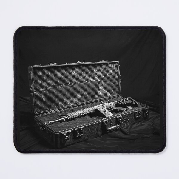 Item preview, Tactical Rifle Case Black White Firearm Photography Art designed and sold by inkoutninja.