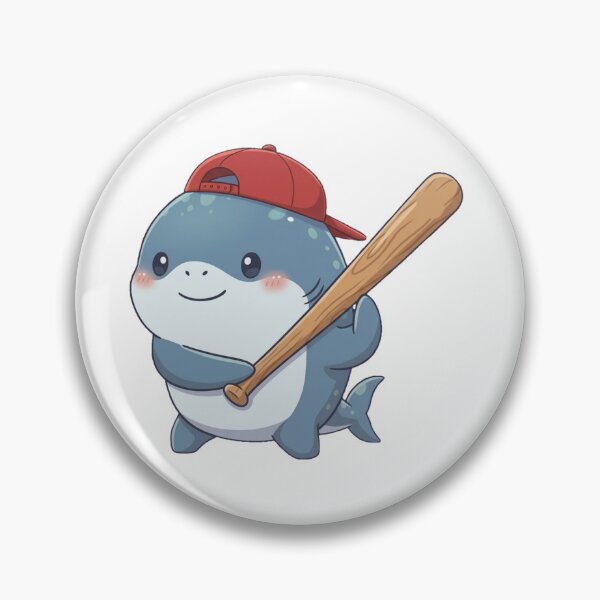 Item preview, Cute Baseball Player Shark designed and sold by Nature's Chibis.