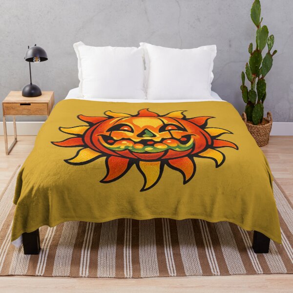 Item preview, Retro 1970s Lava-Lamp Jack-o-Lantern Sun Art – Groovy Halloween Print designed and sold by MagicMakerPh.