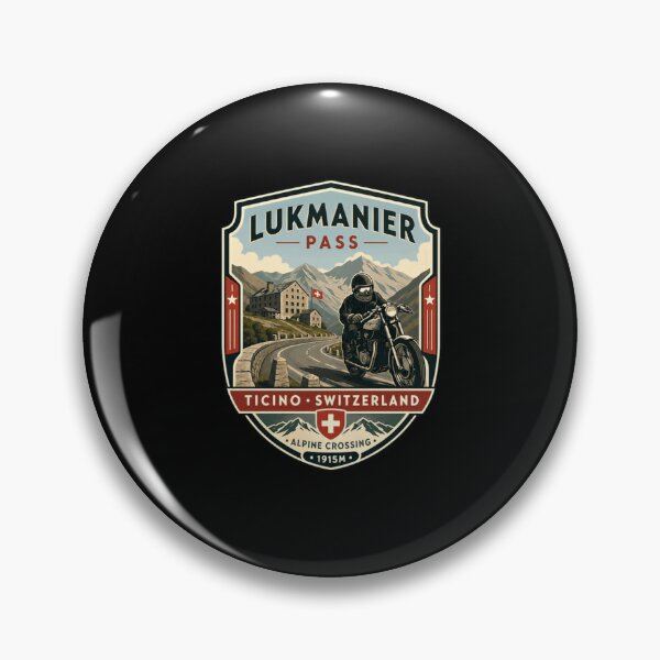 Item preview, Lukmanier Pass Ticino Switzerland Alpine Crossing 1915M Motorcycle Rider Travel designed and sold by RetroMini2026.
