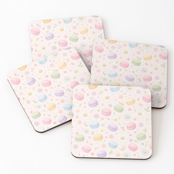 Item preview, Pastel French Macaron & Daisy Flower Pattern designed and sold by Skyrocketz.