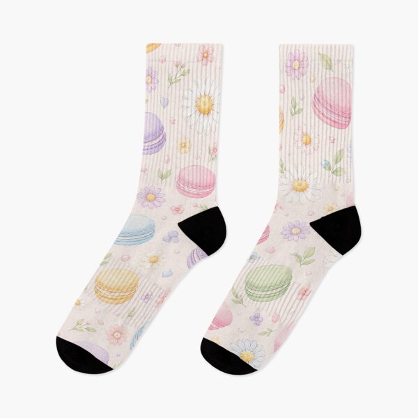 Item preview, Pastel French Macaron & Daisy Flower Pattern designed and sold by Skyrocketz.