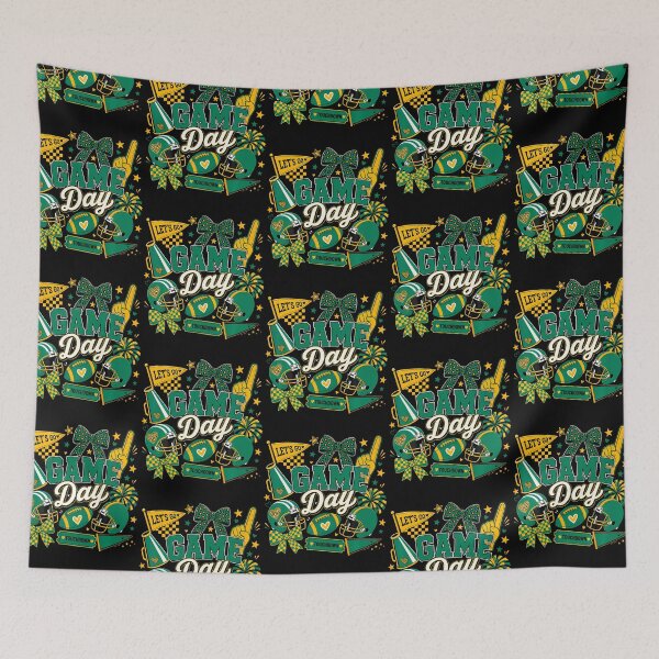 Item preview, Game Day Football Season Green  Gold Yellow Kids Women Men designed and sold by RealestInternet.