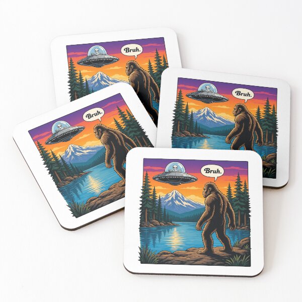 Item preview, Bigfoot UFO Lake Encounter Poster designed and sold by TTEDGLOBAL.