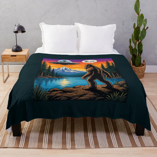 Item preview, Bigfoot UFO Lake Encounter Poster designed and sold by TTEDGLOBAL.