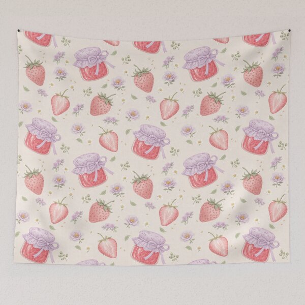 Item preview, Lavender Strawberry Jam Watercolor Design designed and sold by SSundaysPrints.