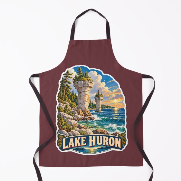Item preview, Lake Huron Vintage Canadian Great Lakes Scenic Prints designed and sold by PinUpPizzazz.