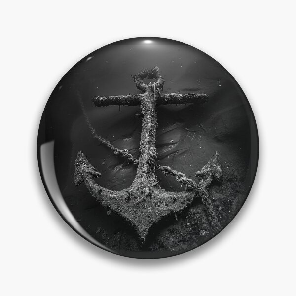 Item preview, Sunken Anchor Underwater Nautical Relic Dark Ocean Art designed and sold by inkoutninja.