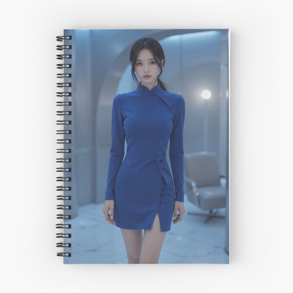 Item preview, Cobalt Salon – Futuristic Blue Fashion Portrait designed and sold by SEIMEI2025.