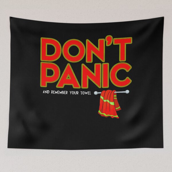 Item preview, Don't Panic with towel And Remember Your Towel designed and sold by ElainaShelton.