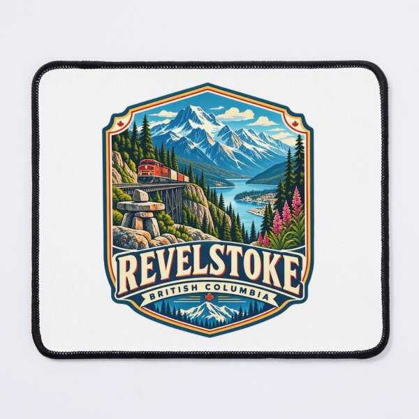 Item preview, Revelstoke British Columbia Canada Mountain Lake Train Travel Souvenir designed and sold by Star3NowForMe.
