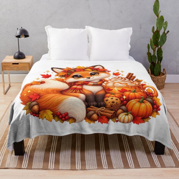 Item preview, Cozy Autumn Fox Pumpkin Spice designed and sold by jgvisualarts.