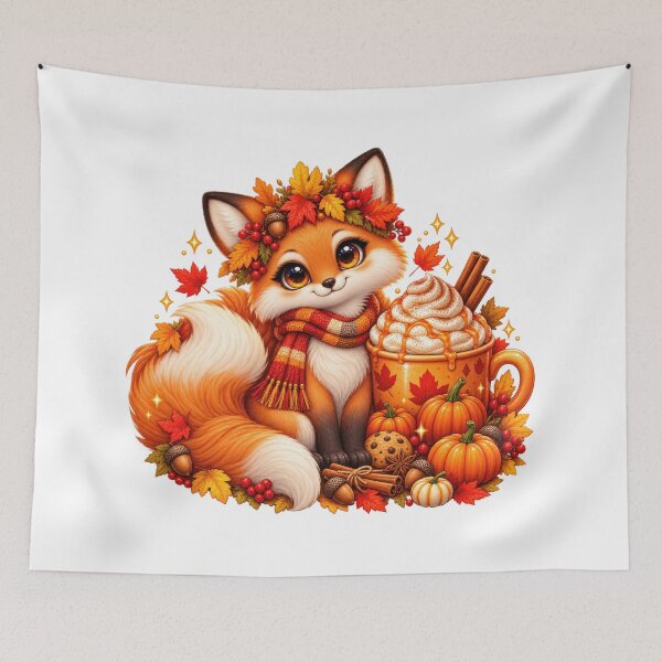 Item preview, Cozy Autumn Fox Pumpkin Spice designed and sold by jgvisualarts.