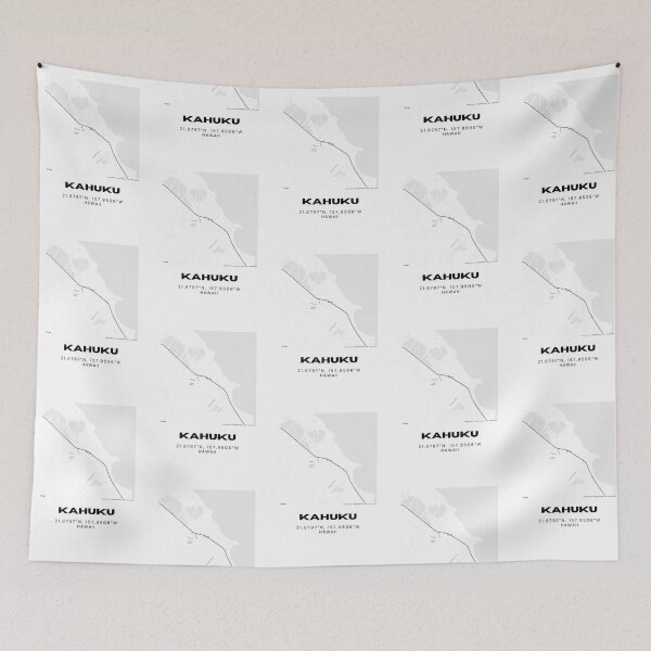 Item preview, Kahuku Hawaii Map | Minimalist North Shore Oahu Location Design designed and sold by RM-Journey.