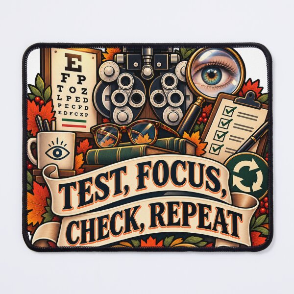 Item preview, Test, Focus, Check, Repeat Optometry designed and sold by supertae.