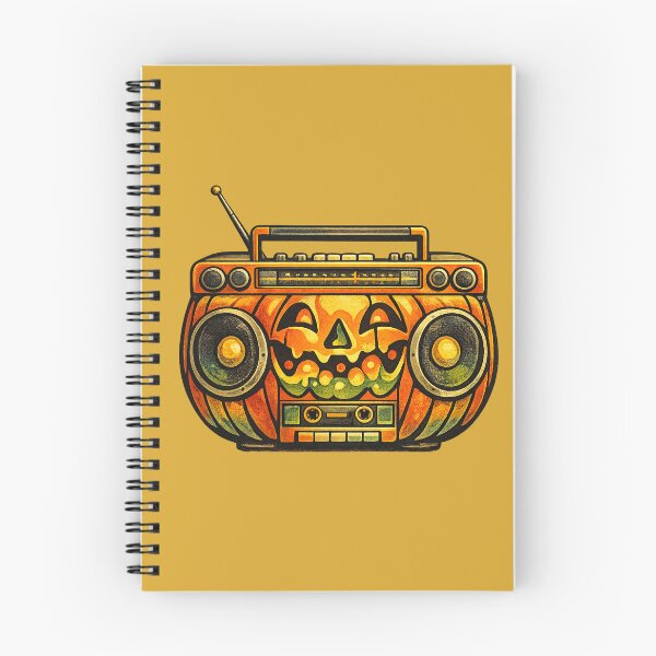 Item preview, Retro 1970s Lava-Lamp Boombox Jack-o-Lantern Art – Groovy Halloween Print designed and sold by MagicMakerPh.