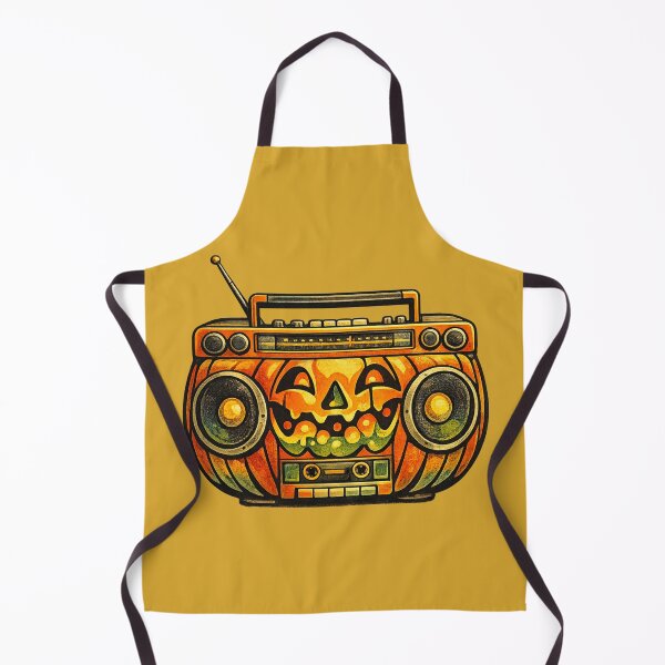 Item preview, Retro 1970s Lava-Lamp Boombox Jack-o-Lantern Art – Groovy Halloween Print designed and sold by MagicMakerPh.