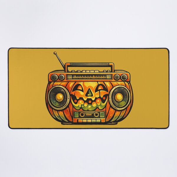 Item preview, Retro 1970s Lava-Lamp Boombox Jack-o-Lantern Art – Groovy Halloween Print designed and sold by MagicMakerPh.