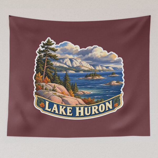 Item preview, Title: Lake Huron Vintage Canadian Great Lakes Scenic Prints designed and sold by PinUpPizzazz.