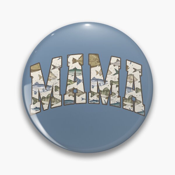 Item preview, MAMA Fishing Fish Pattern Varsity Letters Retro Fisher Mom Graphic designed and sold by Thedustyart.