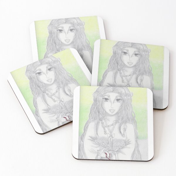Item preview, Delicate Floral Manga Girl Sketch designed and sold by Byhergawaa.