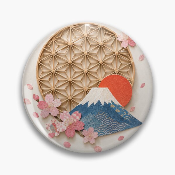 Item preview, Kumiko japonés, Monte Fuji y cerezos en flor: arte estético tradicional japonés. designed and sold by アミヤジャ.