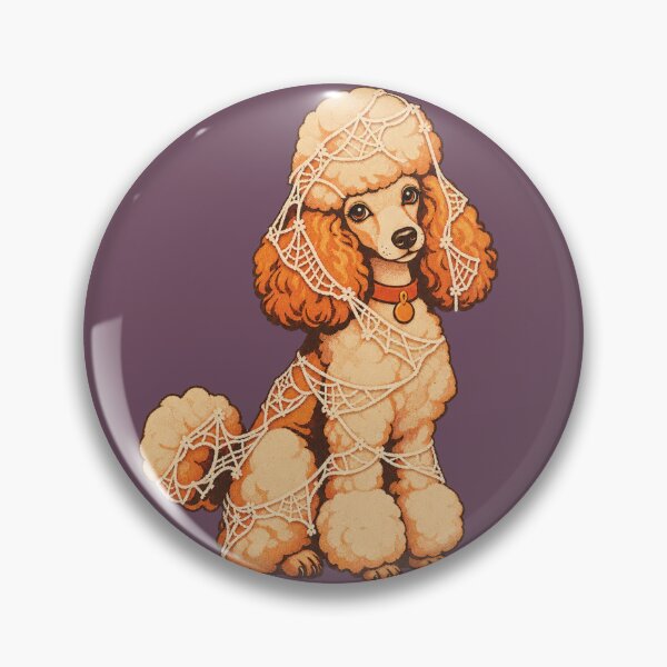 Item preview, Retro 1970s Lace Cobweb Poodle Art – Groovy Vintage Halloween Print designed and sold by MagicMakerPh.