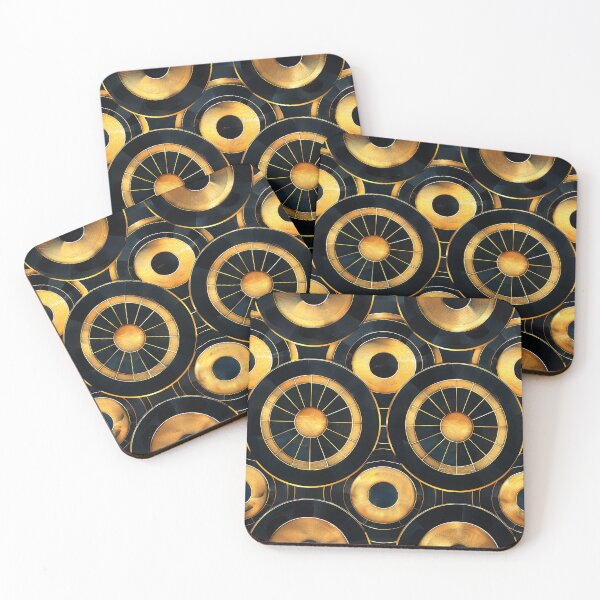 Item preview, Vintage Luxury Golden And Black Geometric Circles Pattern designed and sold by DEC02.