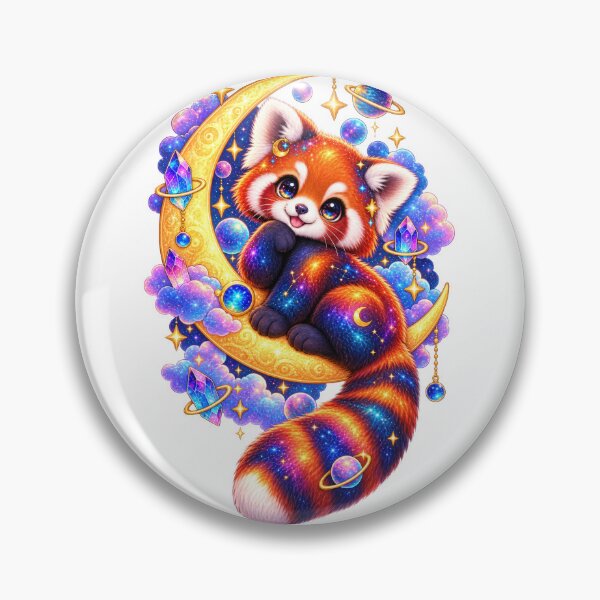Item preview, Cosmic Red Panda Crescent Moon designed and sold by jgvisualarts.